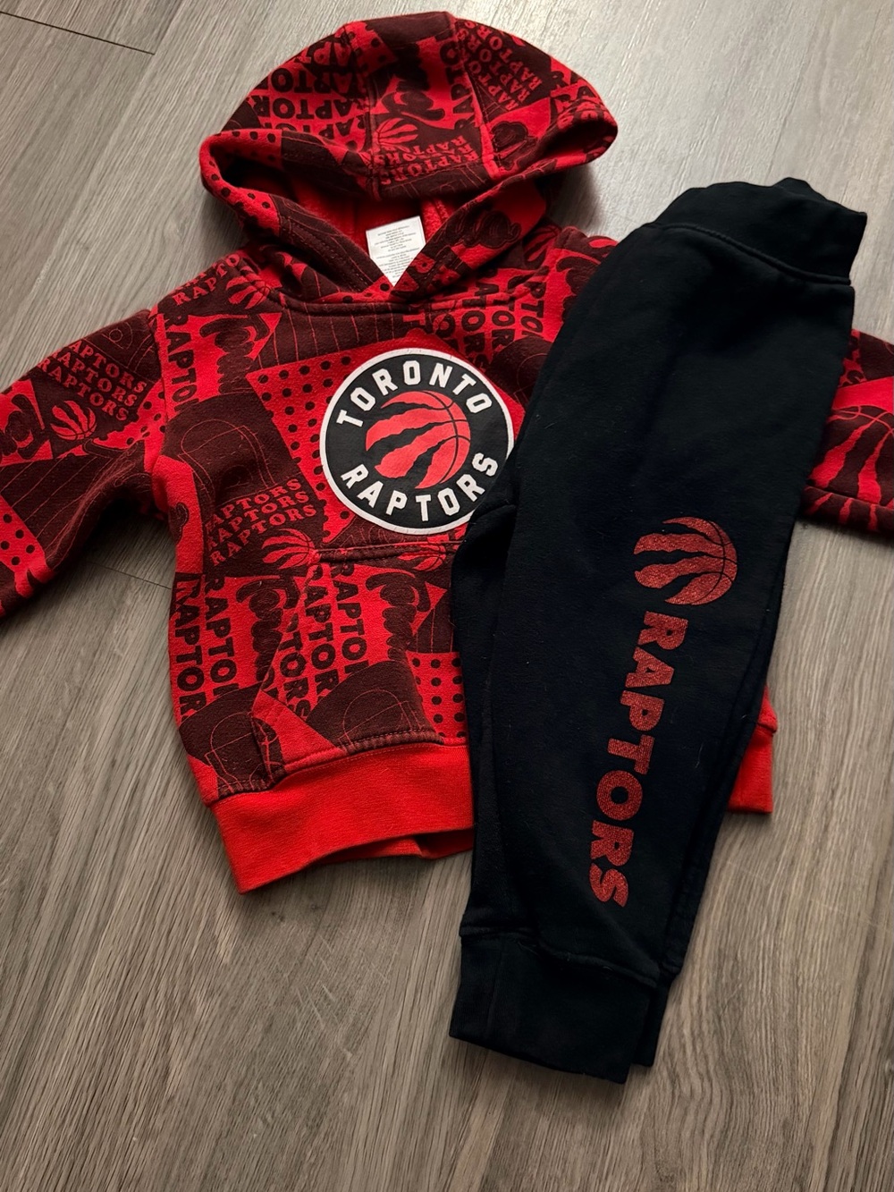 Kids Red & Black Hoodie and Jogger Set